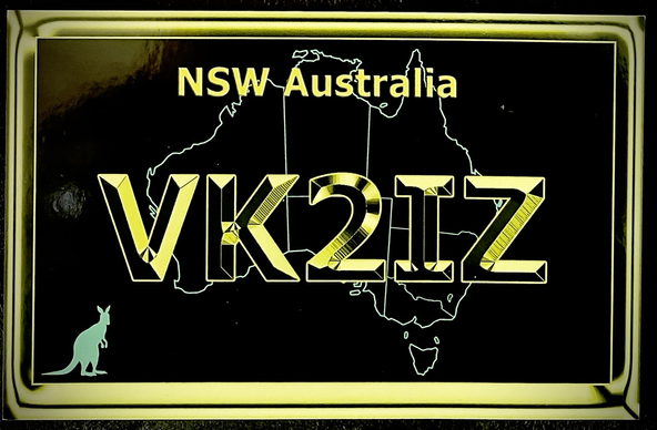 QSL card from VK2IZ in New South Wales, Australia.