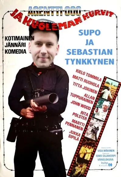 Sebu elokuvajulisteessa AGENTTI 000 JA KUOLEMAN KURVIT