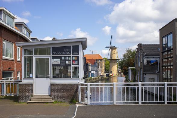 Schiedam, gezicht op één van de zeven molens.