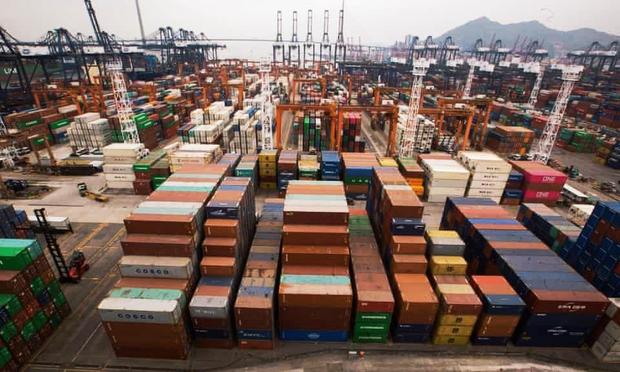 Shipping containers at the Port of Hong Kong, one of the busiest in the world.