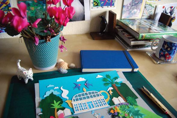 The desk of freelancer Vicky Scott.