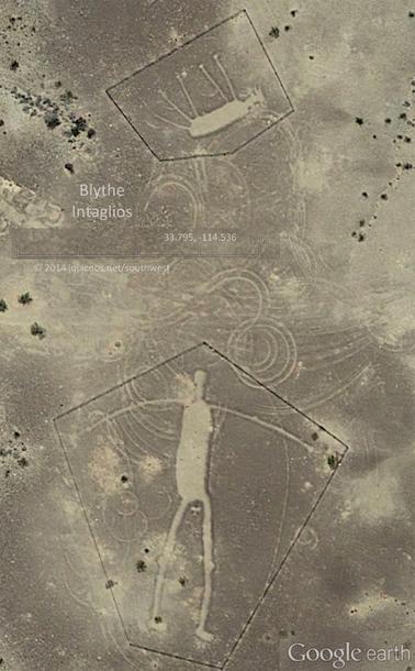 Blythe intaglios satellite image from Google Earth.