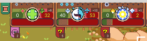 Screenshot of dotAGE.
Three impending bad events.