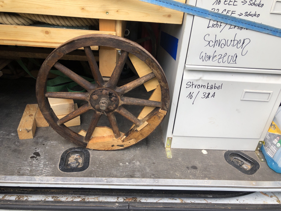 Holzrad am Wagen
