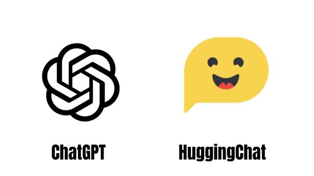 ChatGPT logo with HuggingChat logo on a white background