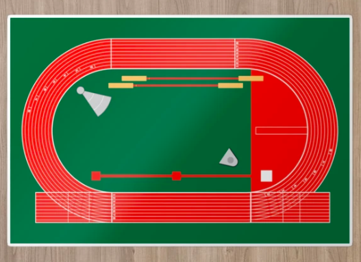 Our track and field design is shown on an extra large sticker.