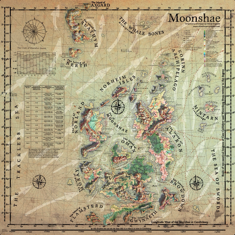Colourful map of Moonshae