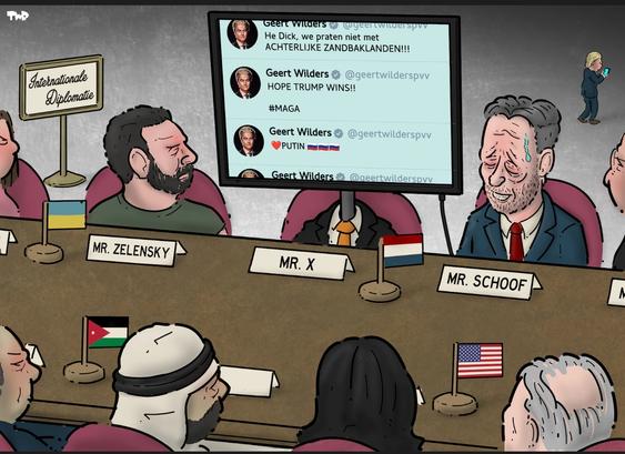 Cartoon Tjeerd Royaards in Trouw