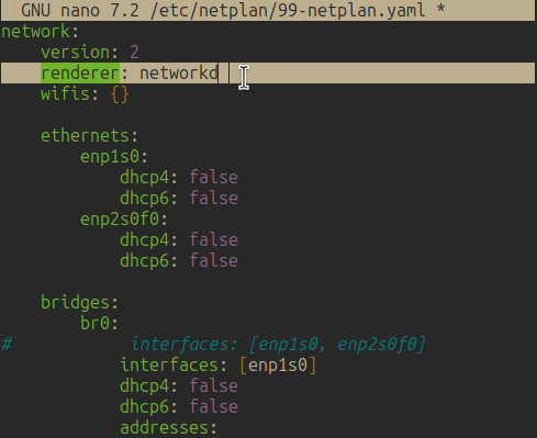 netplan might need a renderer line, so systemd-networkd-wait-online.service wouldn't take ~1 minute to finish