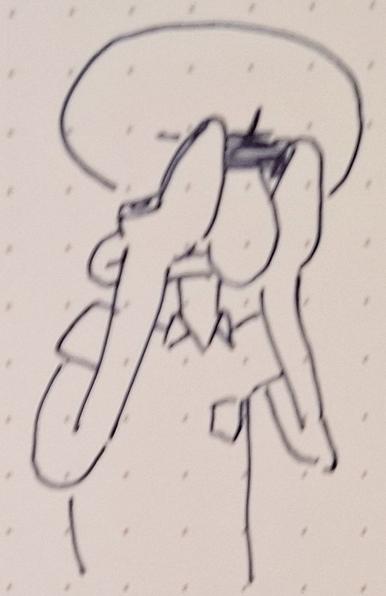 Squidward hiding his eyes and looking perturbed.