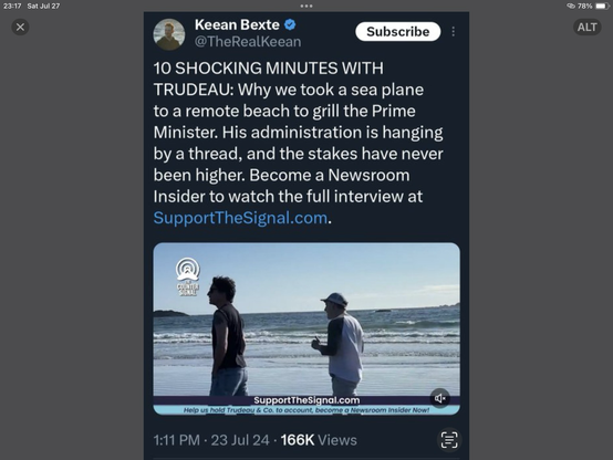 Trudeau being stalked and harassed by #RebelEntertainment piece of scum #KeeanBexte while spending the day with his son. Where is their protection? #RCMP