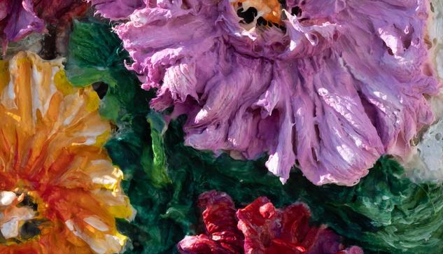 ‘Reds whisper to greens, Yellow dances in between, Beauty is serene.'
Discover Impasto flower painting. This stunning textured canvas art, featuring a vibrant floral arrangement of colorful bouquet painting. This textured canvas art brings nature’s beauty indoors.
 Materials used:

Cold Wax, oils on MDF