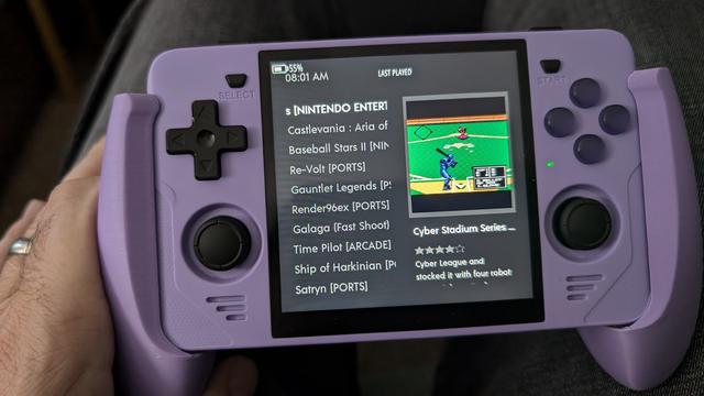 Powkiddy RGB30 with my Last Played list showing the most recent titles I have played