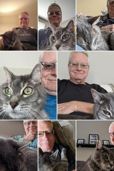 Collage of me and my cat.