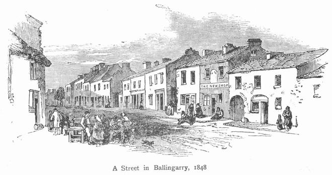 Sketch of Ballingarry in 1848. By Unknown author - The Felon's Track History Of The Attempted Outbreak In Ireland, Embracing The Leading Events In The Irish Struggle From The Year 1843 To The Close Of 1848, available freely at Project GutenbergMichael Doheny (1920) The Felon's Track (Fourth Impression. Original edition with D'Arcy M'Gee'S narrative of 1848, a preface, some account of the author's contemporaries, an index, and illustrations ed.), Dublin: M.H. Gill & Son, Ltd., Public Domain, https://commons.wikimedia.org/w/index.php?curid=11207002