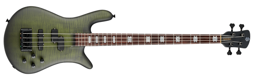 Nouveau modèle de basse de marque Spector avec un corps vert sombre magnifique
