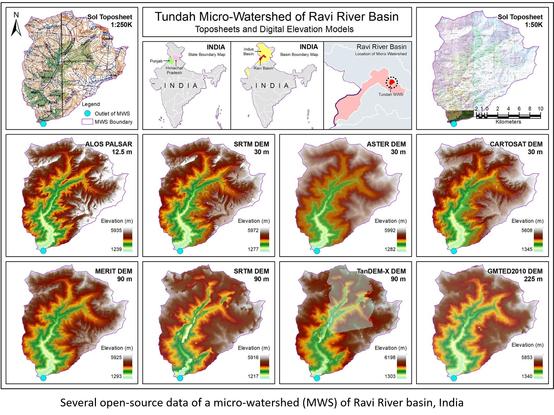 maps - Several open-source data of a micro-watershed (MWS) of Ravi River basin, India