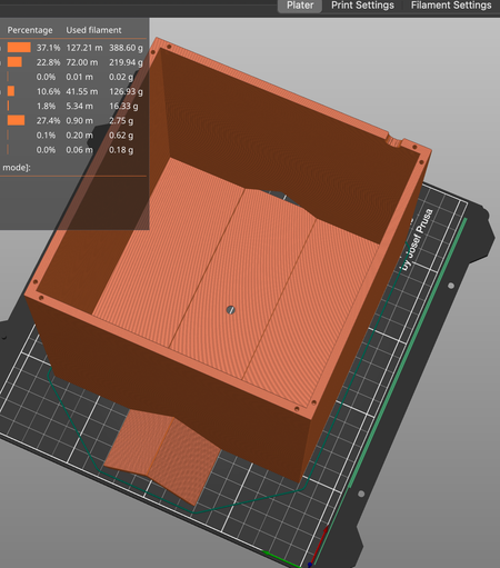 The photo detector box on Prusa Slicer