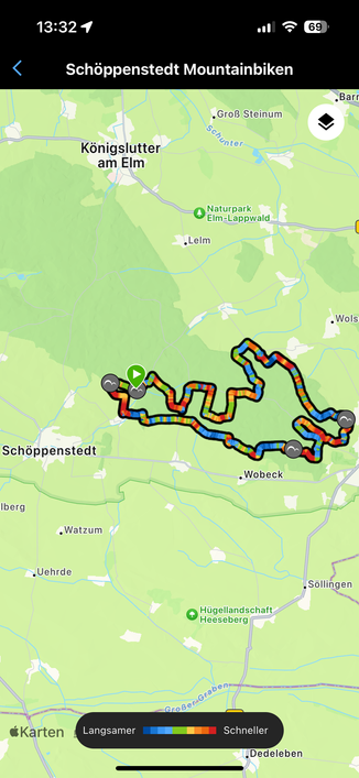 Screenshot der Route durch den Ost-Elm
