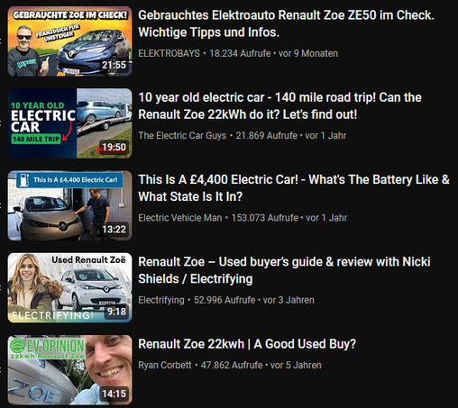Läuft gerade
Gebrauchtes Elektroauto Renault Zoe ZE50 im Check. Wichtige Tipps und Infos.
ELEKTROBAYS
•
18.234 Aufrufe • vor 9 Monaten
19:50
Läuft gerade
10 year old electric car - 140 mile road trip! Can the Renault Zoe 22kWh do it? Let's find out!
The Electric Car Guys
•
21.869 Aufrufe • vor 1 Jahr
13:22
Läuft gerade
This Is A £4,400 Electric Car! - What's The Battery Like & What State Is It In?
Electric Vehicle Man
•
153.073 Aufrufe • vor 1 Jahr
9:18
Läuft gerade
Renault Zoe – Used buyer’s guide & review with Nicki Shields / Electrifying
Electrifying
•
52.996 Aufrufe • vor 3 Jahren
14:15
Läuft gerade
Renault Zoe 22kwh | A Good Used Buy?
Ryan Corbett
•
47.862 Aufrufe • vor 5 Jahren