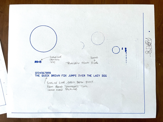Plot tests using an HP 7475A pen plotter, text and circles