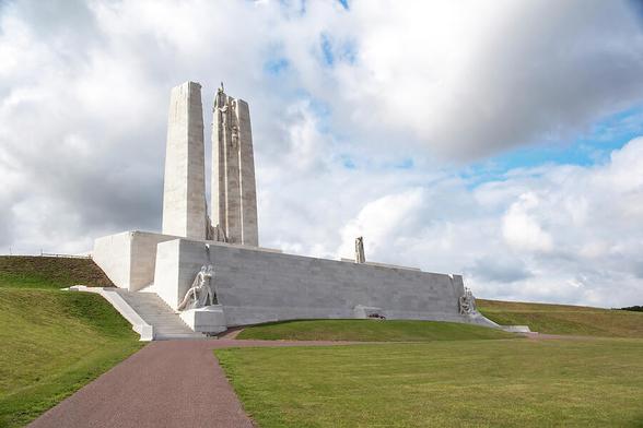 Behind the Vimy Ridge Memorial near Arras, France - a monument commemorating the Canadian soldiers who fought and died during World War 1.