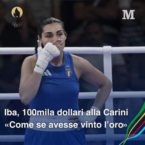 Carini sul ring delle olimpiadi  di Parigi dopo la sceneggiata contro Imane Khelif