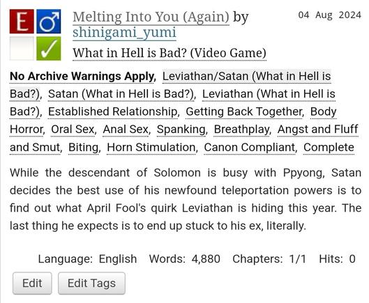 AO3 Synopsis Screenshot