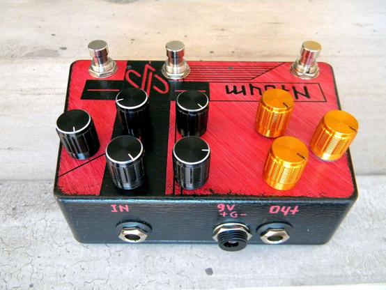 guitar distortion/fuzz pedal. A muff and a rat in one enclosure with ability to stack them in any order you choose