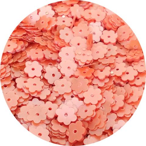 6mm Satin Light Orange Flower Sequins from sequinworld.co.uk 

our Flower Sequins are ideal for your cards, crafts & creations such as greetings cards, craft projects, hoop art, sequin jewellery & textile embellishments