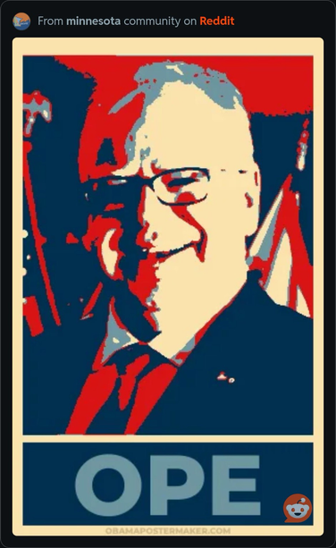 Mn Governor Tim Walz Ope sign