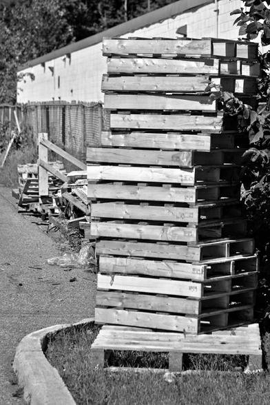 A stack of pallets, majestic.