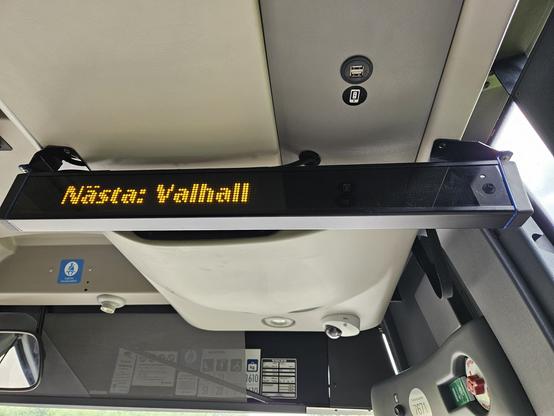 Bus announcement sign - translated - Next: Valhalla