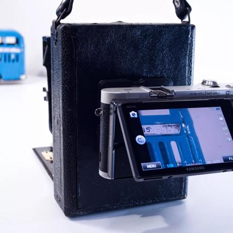 Bellows Camera with digital camera attached