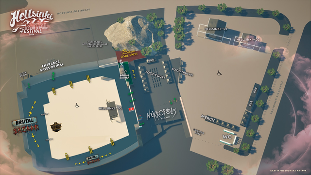 Hellsinki Metal Festival area map.