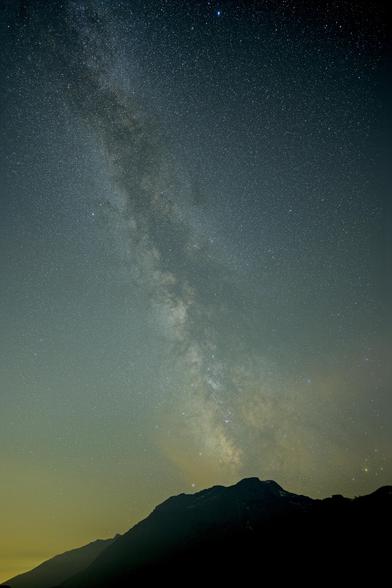 View of the Milky Way on the artificial Mont-Cenis lake at the French-Italian border