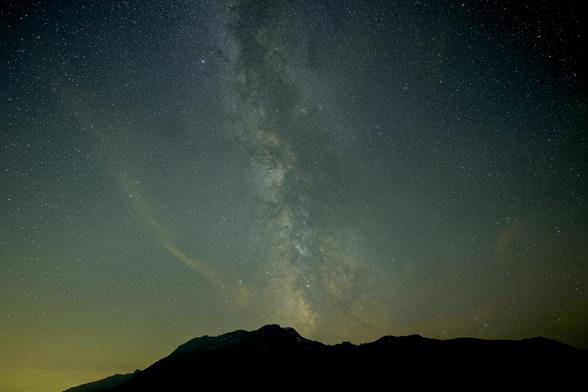 View of the Milky Way on the artificial Mont-Cenis lake at the French-Italian border