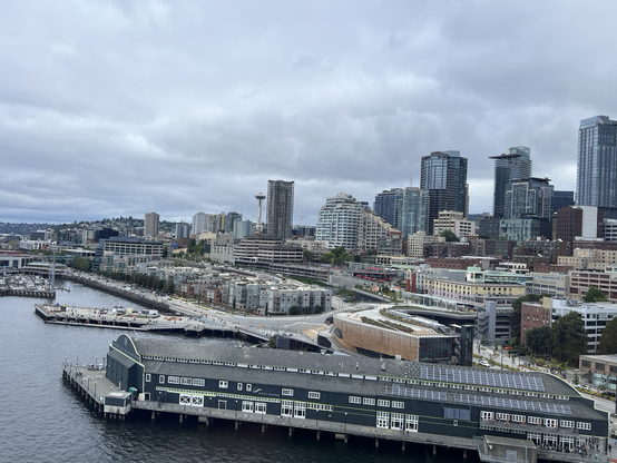 A photo of the Seattle sky line as taken from the Great Wheel.