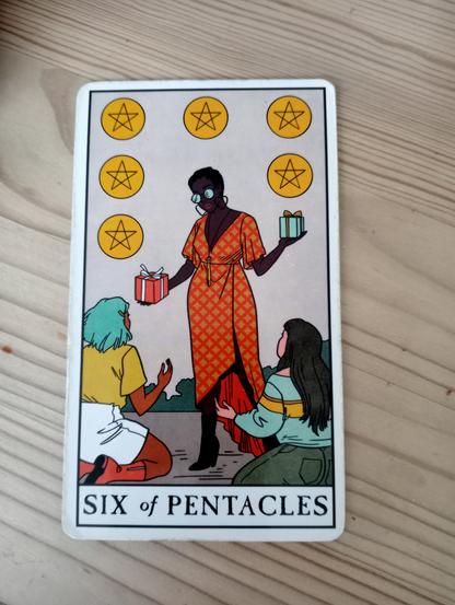 Tarot card 6 of Pentacles