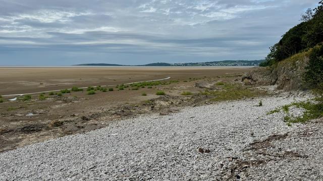 A view towards the Kent estuary from the shore at Arnside.