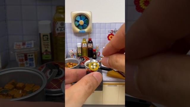 Miniature Nostalgic Japanese Kitchen Re-ment Home-cooked meals Miso Soup #shorts