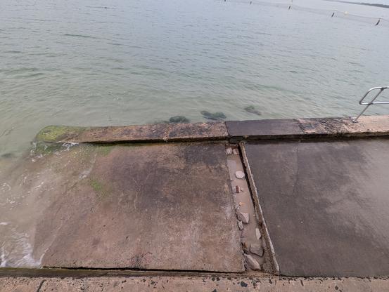 the accessibility ramp to the ocean beach on botany bay broke in two halves, leaving a huge gap in the middle... like a miniature landslide