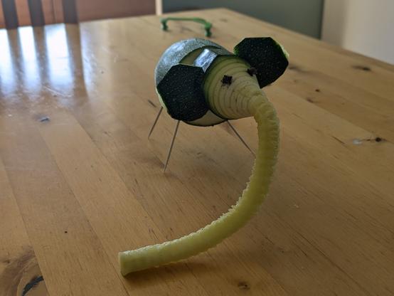 Elephant made of Zucchini.