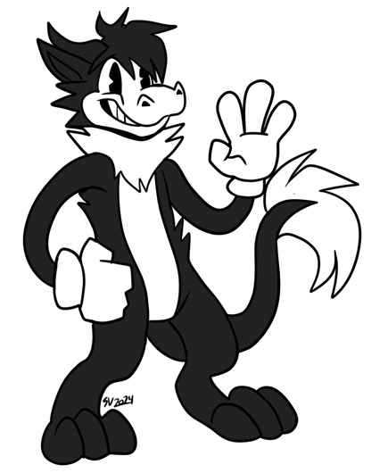 Rubberhose anthro dragon