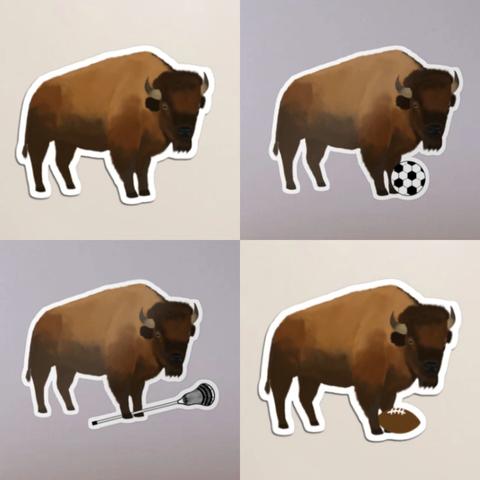 Bison and buffalo mascot gifts are shown.