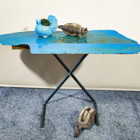 Handcrafted Table from a Piece of Boat Hull - front view