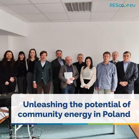 Photo with people involved in community energy in Poland