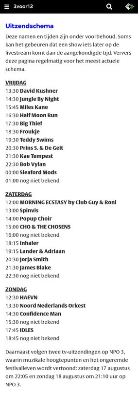 De agenda voor de komende dagen.

Zie url zelf voor txt