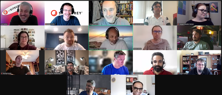 Screenshot of attendees on the August 16, 2024 #SitecoreLunch call.