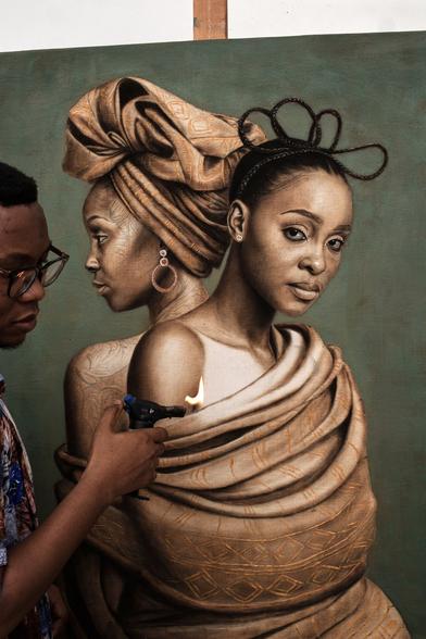 📸 My art done with fire and acrylic on canvas 🔥 

📸 art by @Alexpeter_idoko ✊🏿 🎨 

Give it a title ✌🏾